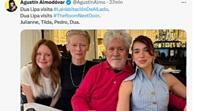 Dua Lipa con Pedro Almodóvar: visita el rodaje de La Habitación de Al Lado antes de sus conciertos en Madrid y Lisboa