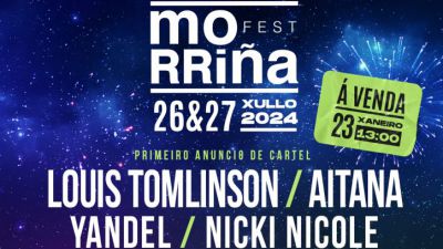 Louis Tomlinson, Yandel y Nicki Nicole, en el cartel del Morriña Festival 2024 de Coruña